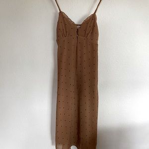 Brown Polka-Dot Dress